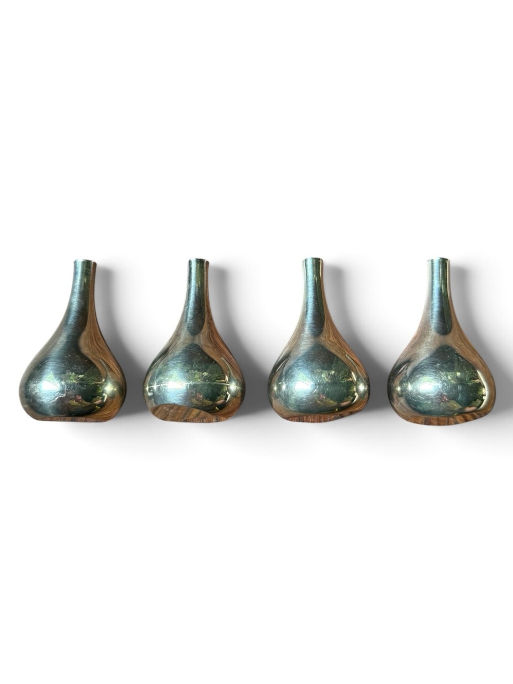 VINTAGE DANSK DESIGNS SILVER ONION CANDLE HOLDERS - SET OF 4 - Picture 4 of 14